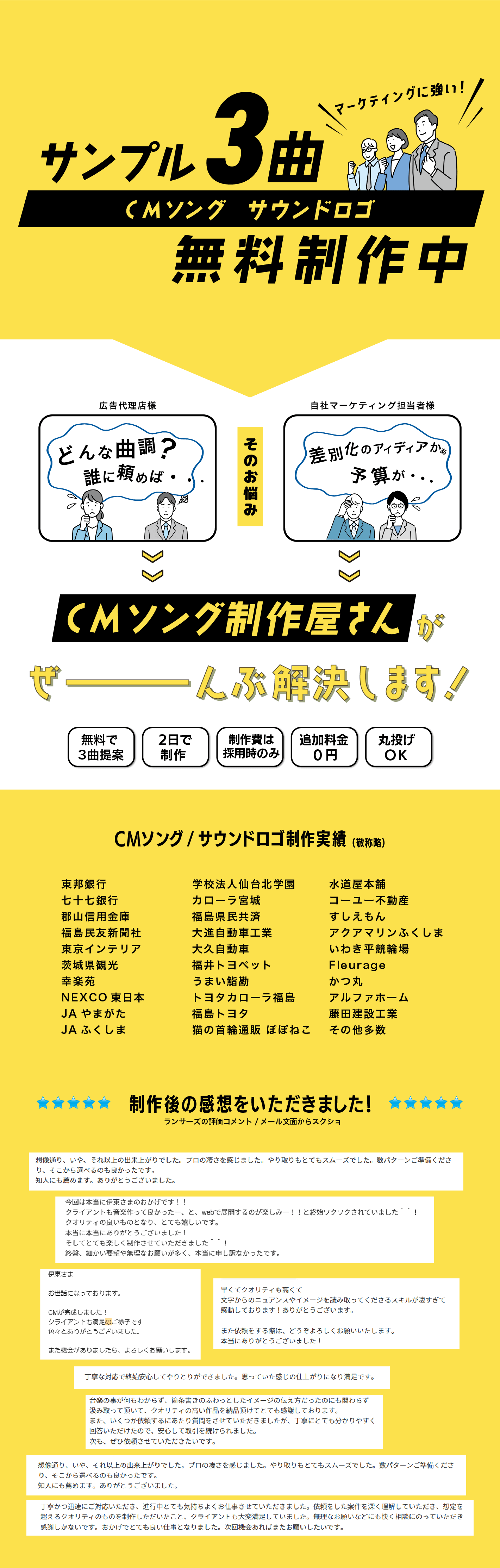 ＣＭソング制作屋さんについて